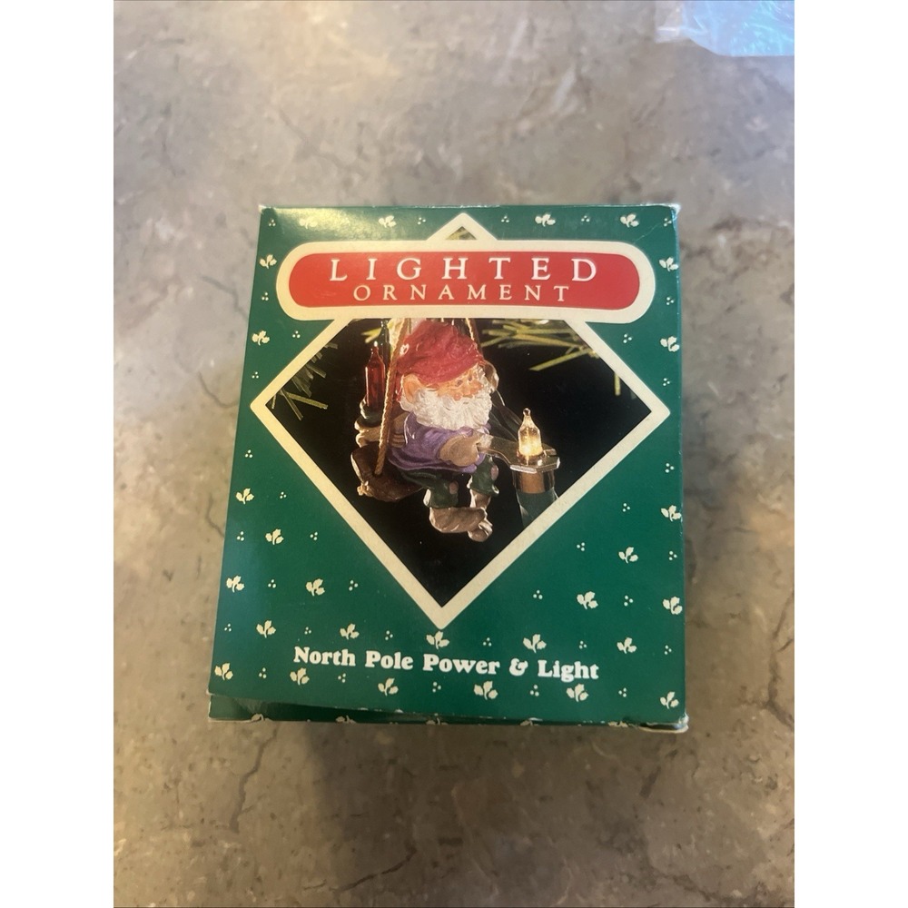 1987 Hallmark North Pole Power and Light Christmas Ornament Elf